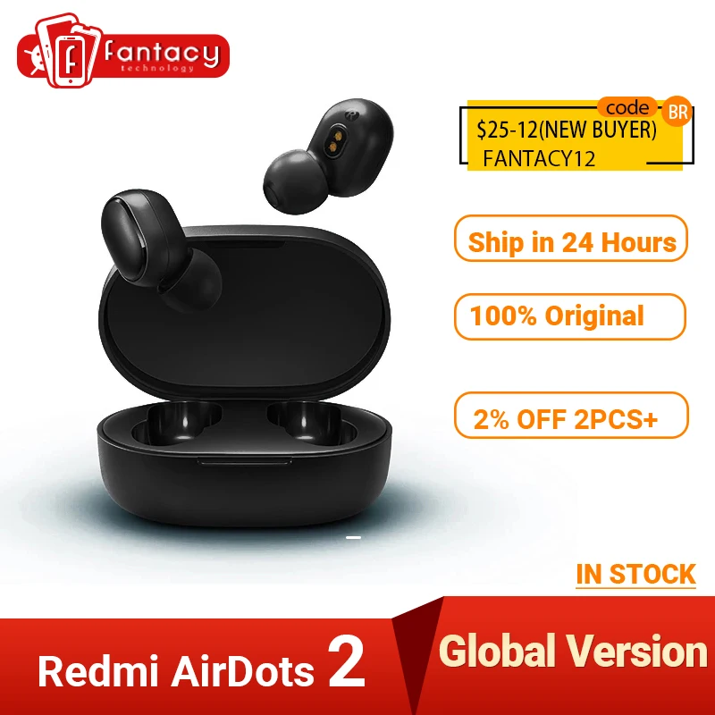 Global Version Xiaomi Redmi AirDots 2 Mi True Wireless Earbuds Basic 2